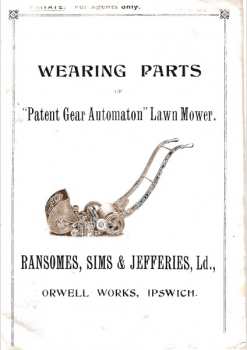 Ransomes Automaton Parts List & Directions of Use